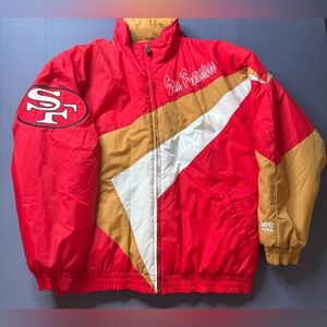Vintage lee sport team NFL San Francisco 49ers Large jacket foldable hoodie